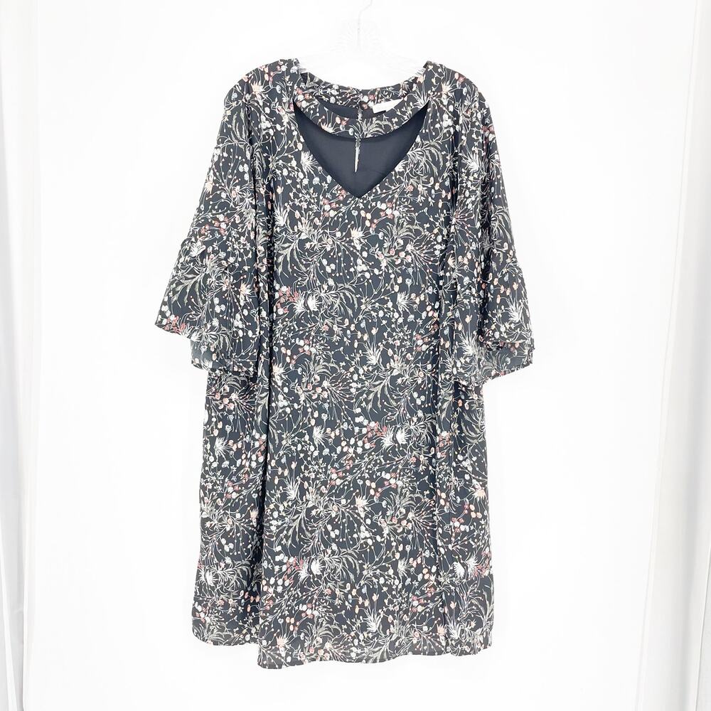 Skies Area Blue Floral Mini Shift Dress Size 2X